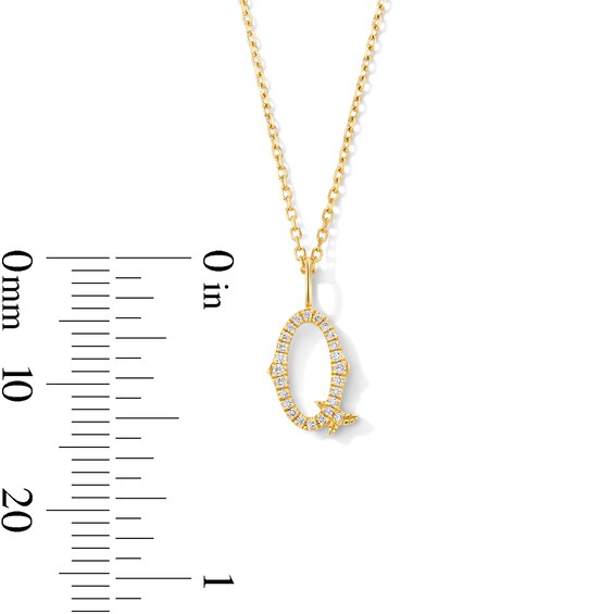 1/20 CT. T.w. Lab-Grown Diamond Letter “Q” Initial Pendant in 10K Gold (F/Vs2)
