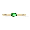 Thumbnail Image 1 of Pear-Shaped Emerald and Lab-Grown Diamond-Accent Stackable Ring in 10K Gold (F/VS2)