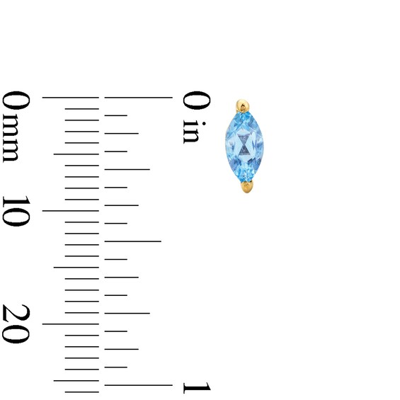 Marquise-Cut Aquamarine Solitaire Stud Earrings in 10K Gold