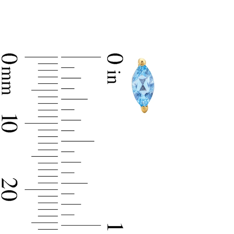 Main Image 3 of Marquise-Cut Aquamarine Solitaire Stud Earrings in 10K Gold