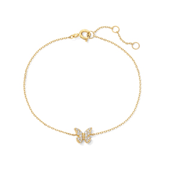 1/10 CT. T.w. Lab-Grown Diamond Butterfly Bracelet in 10K Gold