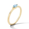 Thumbnail Image 4 of Marquise-Cut Aquamarine and Lab-Grown Diamond-Accent Stackable Ring in 10K Gold (F/VS2)