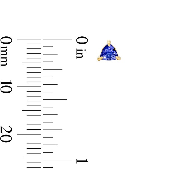 Trillion-Cut Iolite Solitaire Stud Earrings in 10K Gold