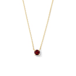 Garnet Solitaire Necklace in 10K Gold