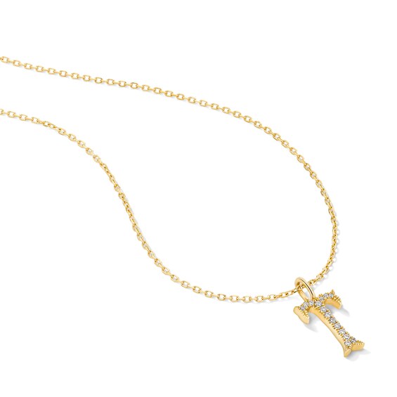 1/20 CT. T.w. Lab-Grown Diamond Letter “T” Initial Pendant in 10K Gold (F/Vs2)