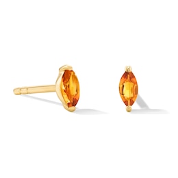 Marquise-Cut Citrine Solitaire Stud Earrings in 10K Gold