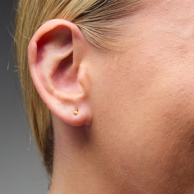 Main Image 2 of Marquise-Cut Citrine Solitaire Stud Earrings in 10K Gold