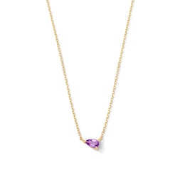 Pear-Shaped Amethyst Necklace in 10K Gold