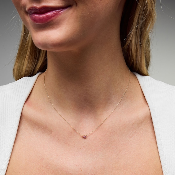Pear-Shaped Amethyst Necklace in 10K Gold