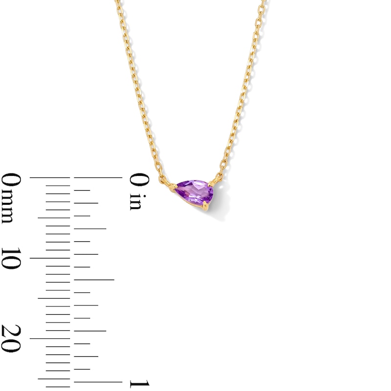 Main Image 6 of Pear-Shaped Amethyst Necklace in 10K Gold
