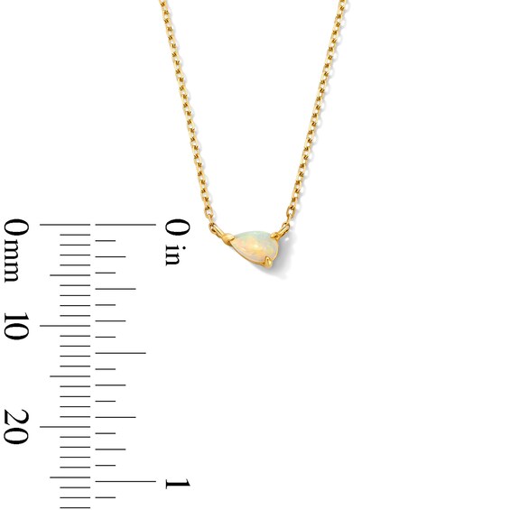 Pear-Shaped Opal Solitaire Necklace in 10K Gold