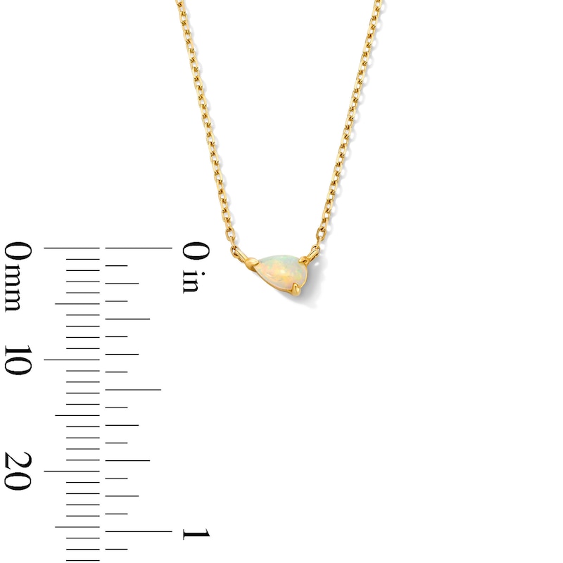 Main Image 6 of Pear-Shaped Opal Solitaire Necklace in 10K Gold