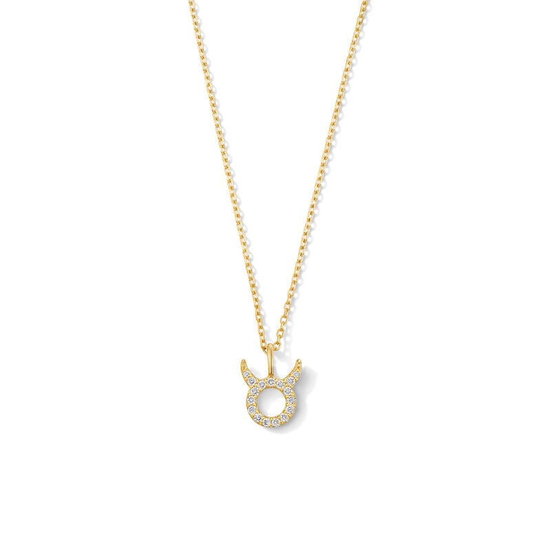 Main Image 1 of 1/15 CT. T.W. Lab-Grown Diamond Zodiac Taurus Pendant in 10K Gold (F/VS2)