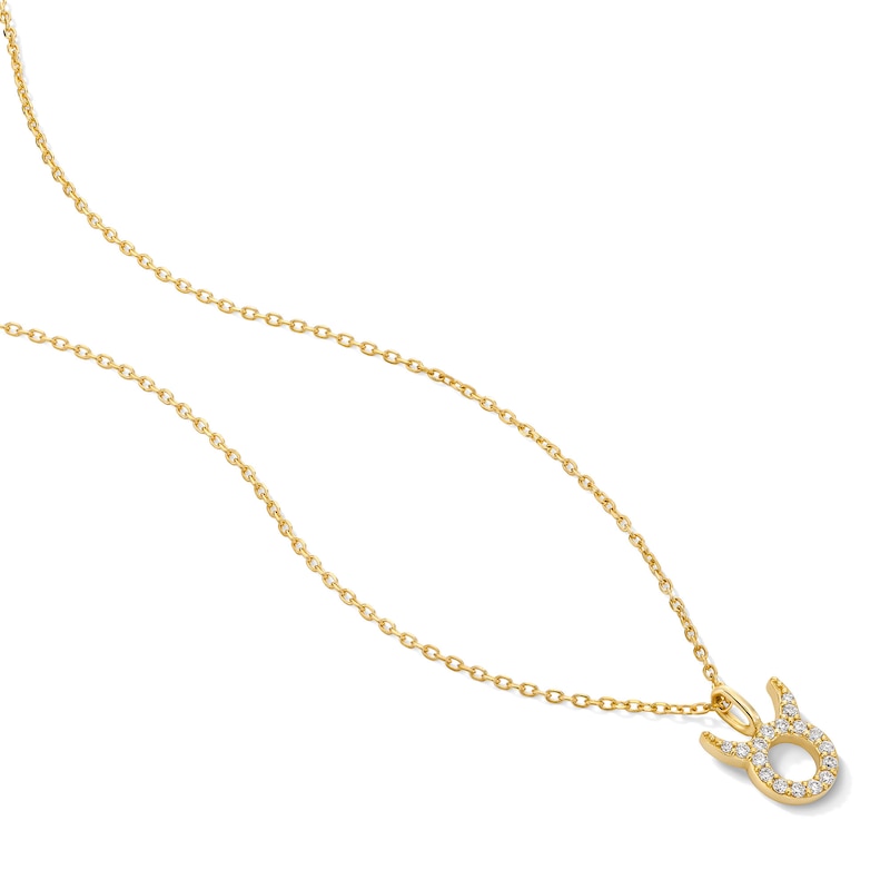 Main Image 3 of 1/15 CT. T.W. Lab-Grown Diamond Zodiac Taurus Pendant in 10K Gold (F/VS2)