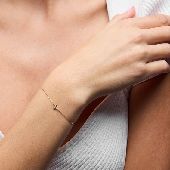 Lab-Grown Diamond-Accent Bee Bracelet in 10K Gold