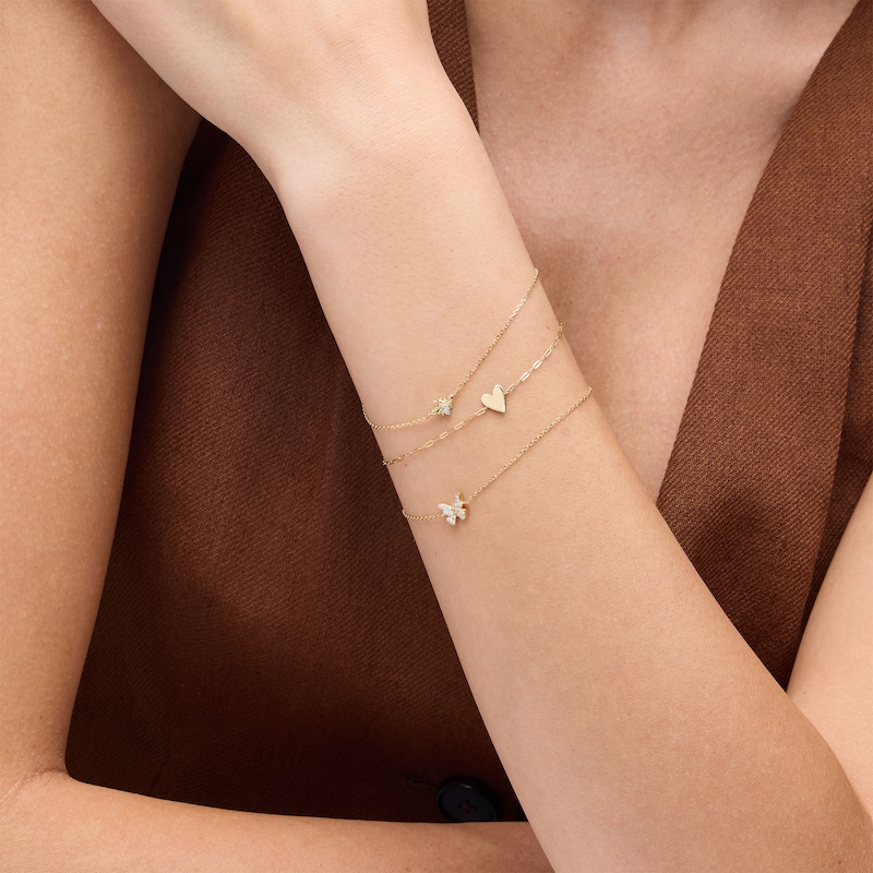 Main Image 3 of Lab-Grown Diamond-Accent Bee Bracelet in 10K Gold
