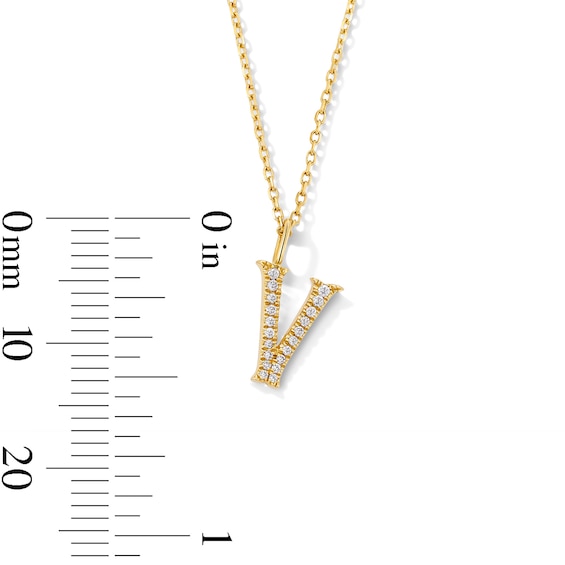 1/20 CT. T.w. Lab-Grown Diamond Letter “V” Initial Pendant in 10K Gold (F/Vs2)