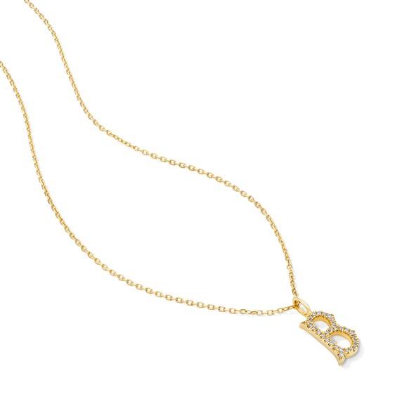 1/15 CT. T.w. Lab-Grown Diamond Letter “B” Initial Pendant in 10K Gold (F/Vs2)