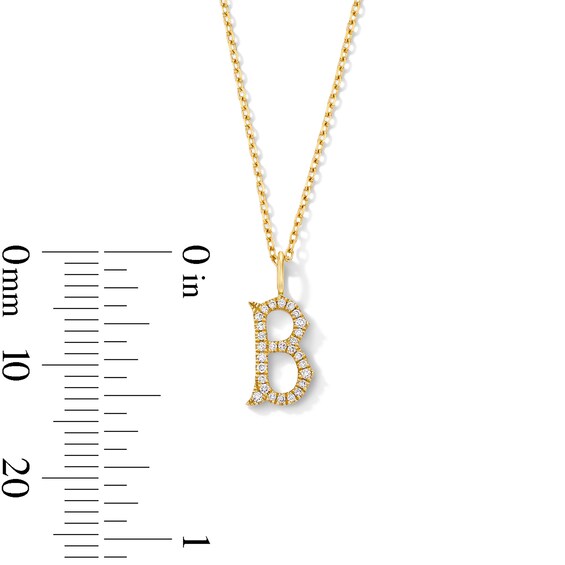 1/15 CT. T.w. Lab-Grown Diamond Letter “B” Initial Pendant in 10K Gold (F/Vs2)
