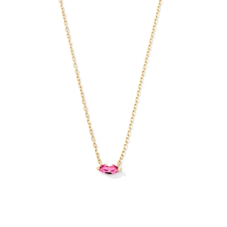 Marquise-Cut Tourmaline Solitaire Necklace in 10K Gold
