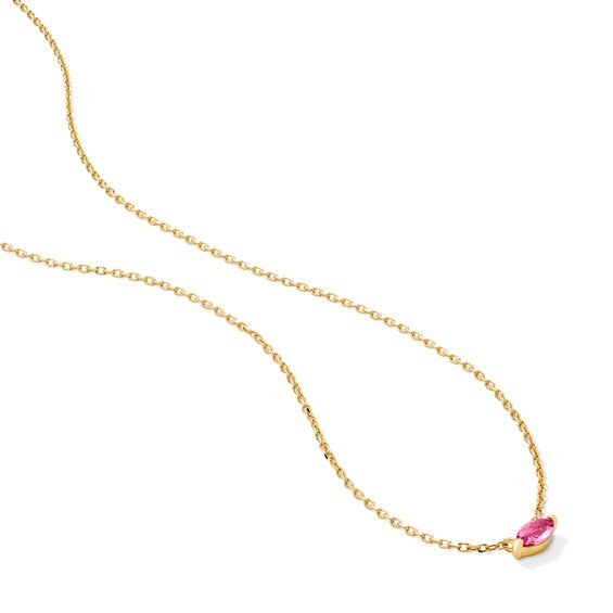 Marquise-Cut Tourmaline Solitaire Necklace in 10K Gold