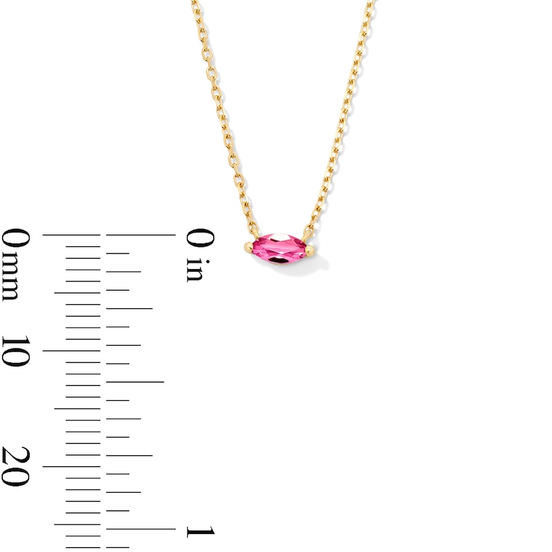 Main Image 6 of Marquise-Cut Tourmaline Solitaire Necklace in 10K Gold
