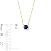 Thumbnail Image 5 of Blue Sapphire Solitaire Necklace in 10K Gold