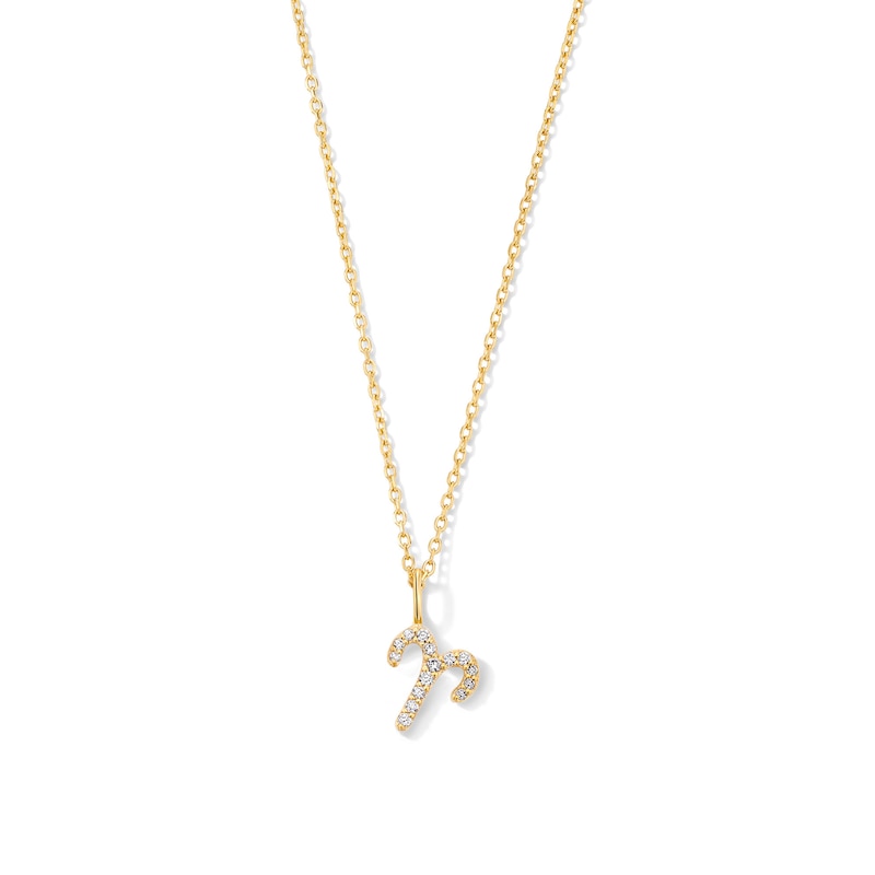 Main Image 1 of 1/20 CT. T.W. Lab-Grown Diamond Zodiac Aries Pendant in 10K Gold (F/VS2)