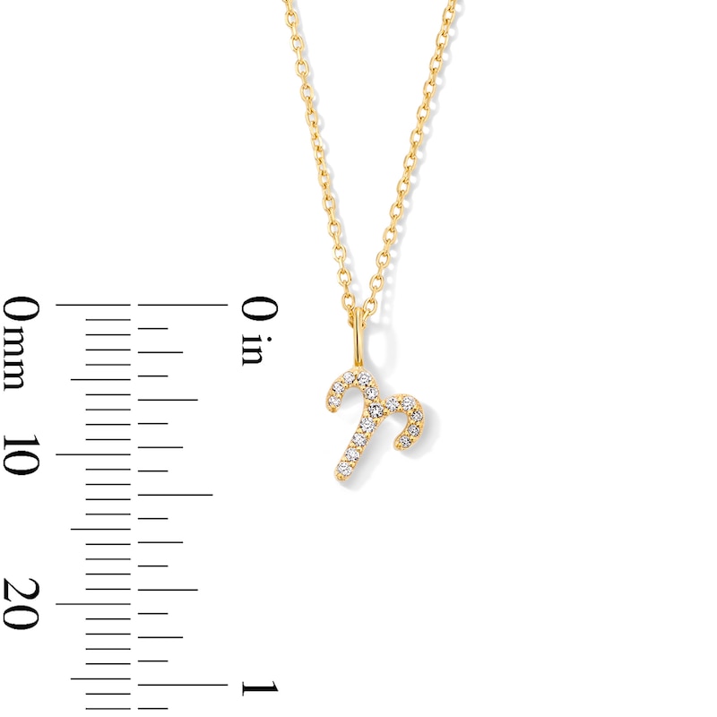Main Image 5 of 1/20 CT. T.W. Lab-Grown Diamond Zodiac Aries Pendant in 10K Gold (F/VS2)