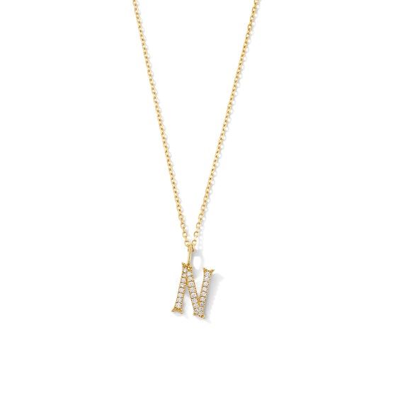 1/10 CT. T.w. Lab-Grown Diamond Letter “N” Initial Pendant in 10K Gold (F/Vs2)