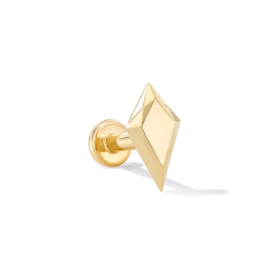 Kite Shaped Single Cartilage Stud Earring in 14K Gold