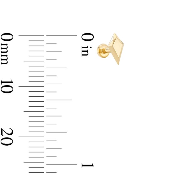 Kite Shaped Single Cartilage Stud Earring in 14K Gold