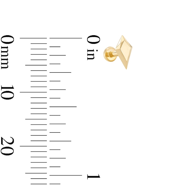 Main Image 4 of Kite Shaped Single Cartilage Stud Earring in 14K Gold