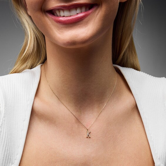 1/20 CT. T.w. Lab-Grown Diamond Letter “K” Initial Pendant in 10K Gold (F/Vs2)