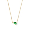 Thumbnail Image 1 of Pear-Shaped Emerald Solitaire Necklace in 10K Gold