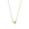 Thumbnail Image 1 of Trillion-Cut Peridot Solitaire Necklace in 10K Gold