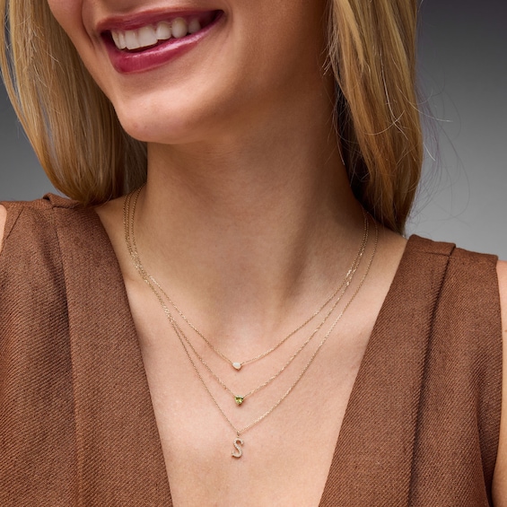 Trillion-Cut Peridot Solitaire Necklace in 10K Gold
