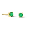 Thumbnail Image 1 of Emerald Solitaire Stud Earrings in 10K Yellow Gold