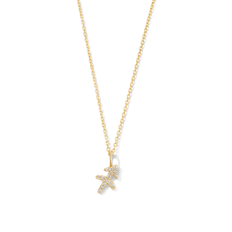 Main Image 1 of 1/20 CT. T.W. Lab-Grown Diamond Zodiac Sagittarius Pendant in 10K Gold (F/VS2)