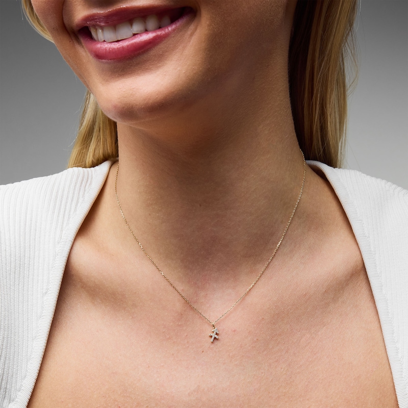 Main Image 2 of 1/20 CT. T.W. Lab-Grown Diamond Zodiac Sagittarius Pendant in 10K Gold (F/VS2)