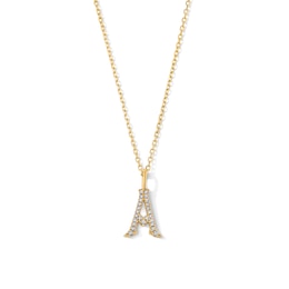 1/20 CT. T.W. Lab-Grown Diamond Letter “A” Initial Pendant in 10K Gold (F/VS2)