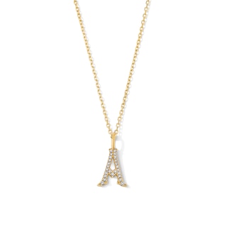 1/20 CT. T.W. Lab-Grown Diamond Letter “A” Initial Pendant in 10K Gold (F/VS2)