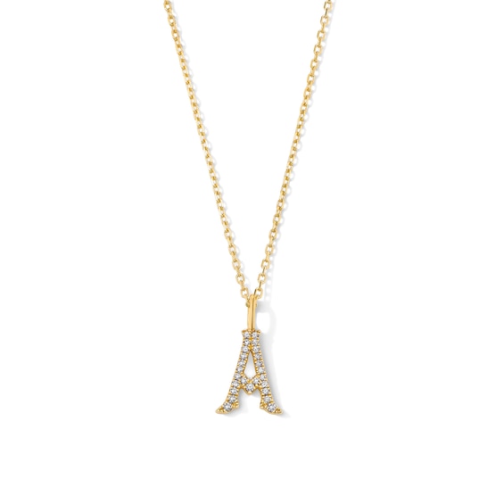 1/20 CT. T.w. Lab-Grown Diamond Letter “A” Initial Pendant in 10K Gold (F/Vs2)