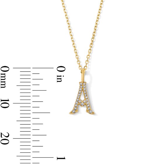 1/20 CT. T.w. Lab-Grown Diamond Letter “A” Initial Pendant in 10K Gold (F/Vs2)