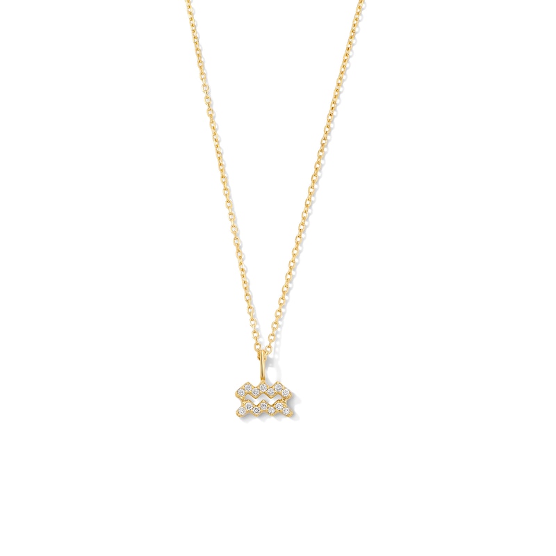Main Image 1 of 1/15 CT. T.W. Lab-Grown Diamond Zodiac Aquarius Pendant in 10K Gold (F/VS2)