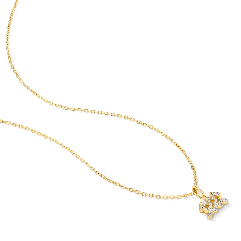 Main Image 3 of 1/15 CT. T.W. Lab-Grown Diamond Zodiac Aquarius Pendant in 10K Gold (F/VS2)