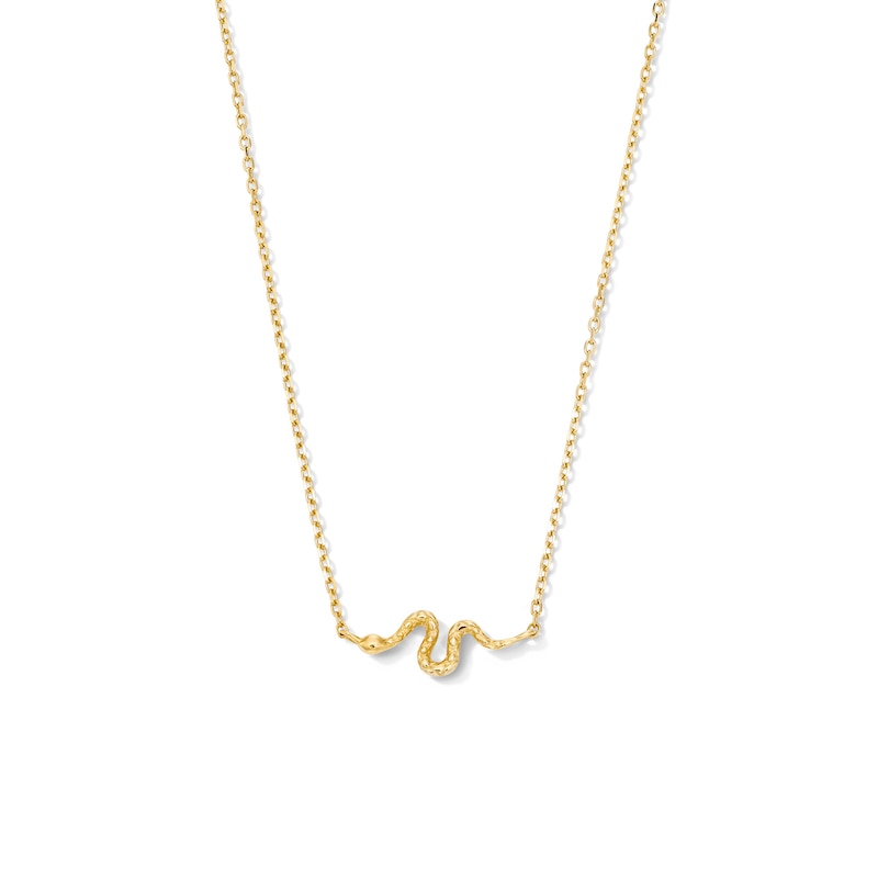 Main Image 1 of Textured Snake Necklace in 10K Gold