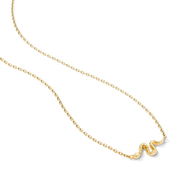 Textured Snake Necklace in 10K Gold
