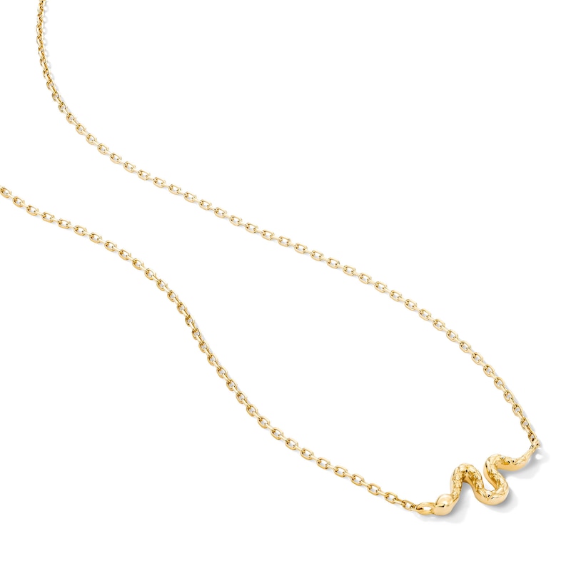 Main Image 4 of Textured Snake Necklace in 10K Gold