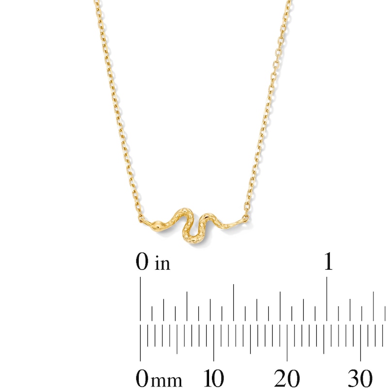 Main Image 6 of Textured Snake Necklace in 10K Gold